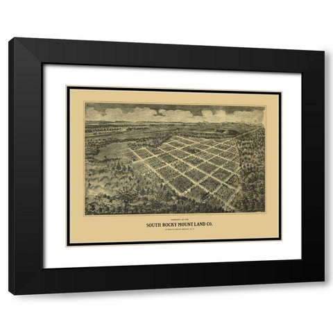 Rocky Mount South North Carolina - Fowler 1907 Black Modern Wood Framed Art Print with Double Matting by Fowler