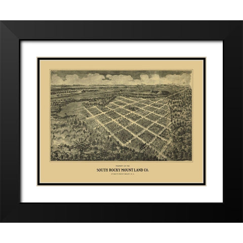 Rocky Mount South North Carolina - Fowler 1907 Black Modern Wood Framed Art Print with Double Matting by Fowler