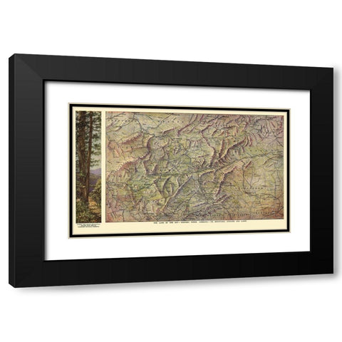 Western North Carolina - Southern Railway 1917 Black Modern Wood Framed Art Print with Double Matting by Southern Railway