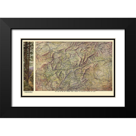 Western North Carolina - Southern Railway 1917 Black Modern Wood Framed Art Print with Double Matting by Southern Railway