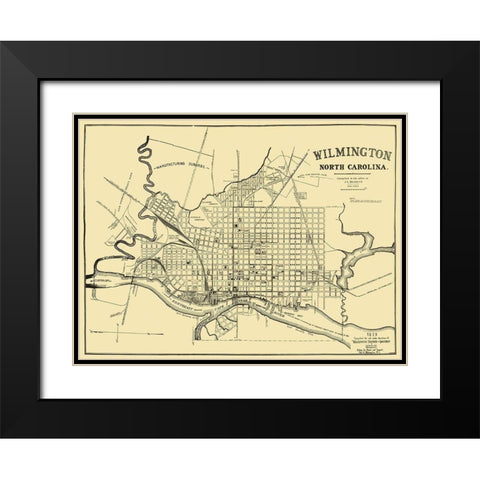 Wilmington North Carolina - Becton 1929 Black Modern Wood Framed Art Print with Double Matting by Becton