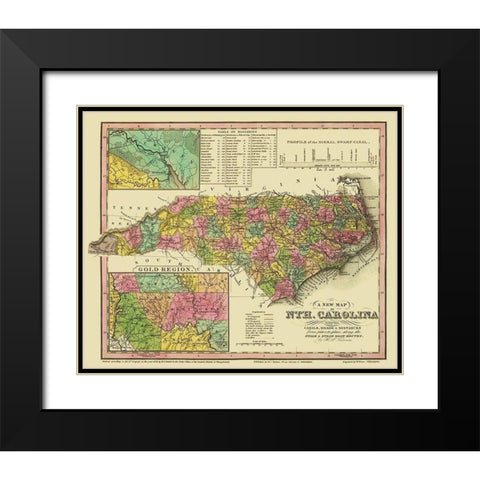 North Carolina - Tanner 1833 Black Modern Wood Framed Art Print with Double Matting by Tanner