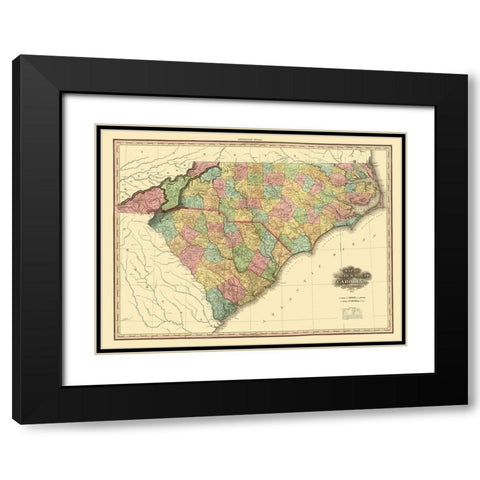North Carolina, South Carolina - Tanner 1825 Black Modern Wood Framed Art Print with Double Matting by Tanner