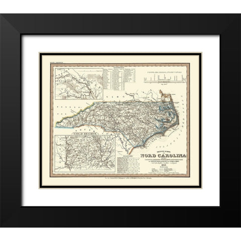 North Carolina - Meyer 1845 Black Modern Wood Framed Art Print with Double Matting by Meyer