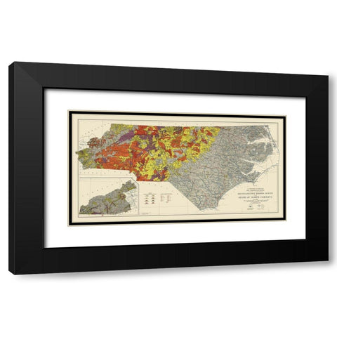 North Carolina Erosion Survey - USDA 1935 Black Modern Wood Framed Art Print with Double Matting by USDA