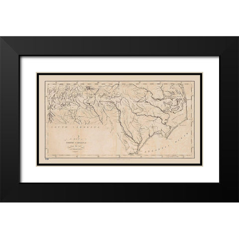 North Carolina - Stockdale 1794  Black Modern Wood Framed Art Print with Double Matting by Stockdale