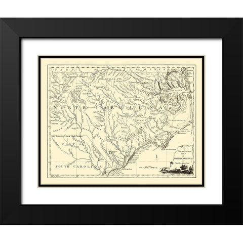 North Carolina -1779 Black Modern Wood Framed Art Print with Double Matting by Unknown