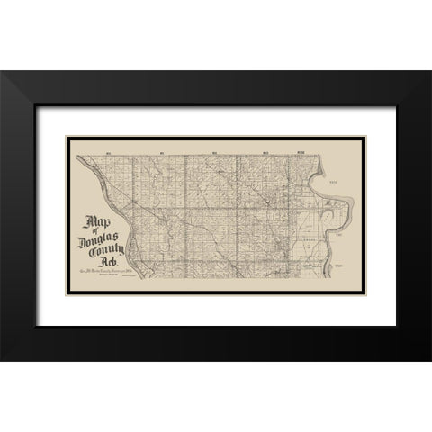 Douglas County Nebraska - McBride 1900  Black Modern Wood Framed Art Print with Double Matting by McBride