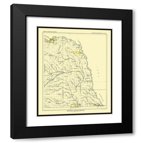 Eastern Nebraska - Hoen 1896 Black Modern Wood Framed Art Print with Double Matting by Hoen