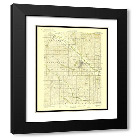 Howe Nebraska Quad - USGS 1915 Black Modern Wood Framed Art Print with Double Matting by USGS