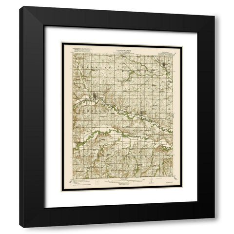 Humbolt Nebraska Quad - USGS 1916 Black Modern Wood Framed Art Print with Double Matting by USGS