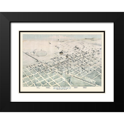 Kearney Nebraska - Koch 1881  Black Modern Wood Framed Art Print with Double Matting by Koch