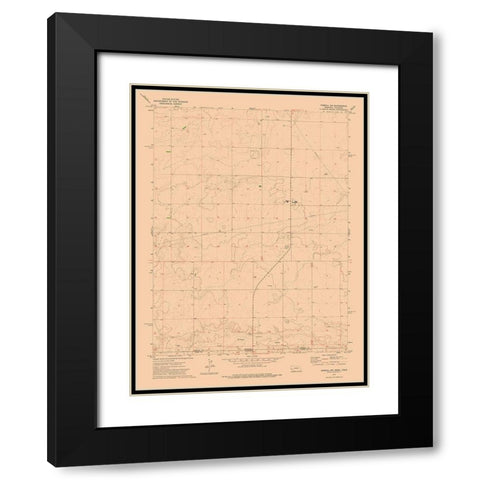 South West Kimball Nebraska Quad - USGS 1972 Black Modern Wood Framed Art Print with Double Matting by USGS