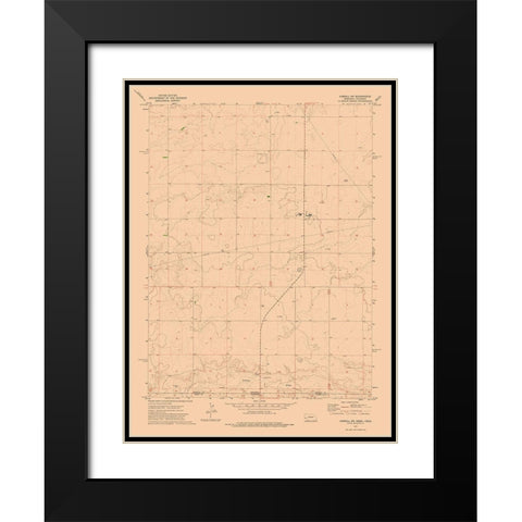 South West Kimball Nebraska Quad - USGS 1972 Black Modern Wood Framed Art Print with Double Matting by USGS