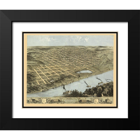 Omaha Nebraska - Ruger 1868 Black Modern Wood Framed Art Print with Double Matting by Ruger