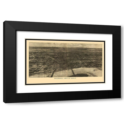Omaha Nebraska - Bee 1906 Black Modern Wood Framed Art Print with Double Matting by Bee