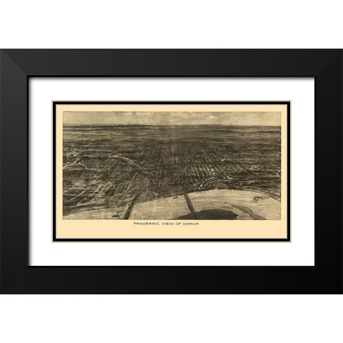 Omaha Nebraska - Bee 1906 Black Modern Wood Framed Art Print with Double Matting by Bee