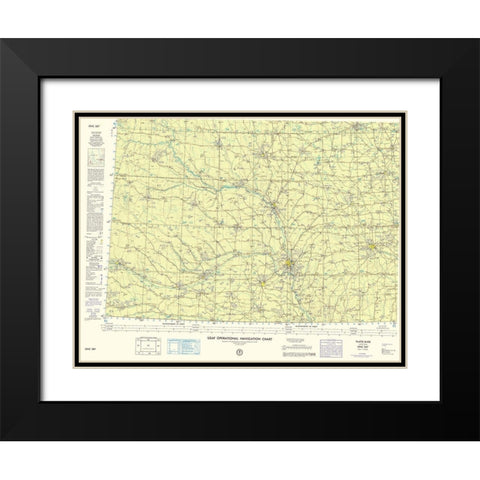 Platte River Nebraska Quad - USAF 1962 Black Modern Wood Framed Art Print with Double Matting by USAF