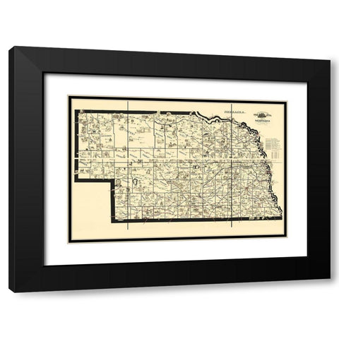 Transportation Routes - Mcewen 1897 Black Modern Wood Framed Art Print with Double Matting by Mcewen