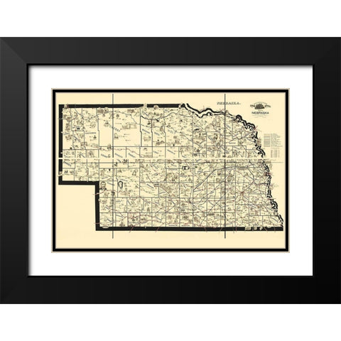 Transportation Routes - Mcewen 1897 Black Modern Wood Framed Art Print with Double Matting by Mcewen