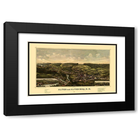 Alton Alton Falls New Hampshire - Norris 1888  Black Modern Wood Framed Art Print with Double Matting by Norris