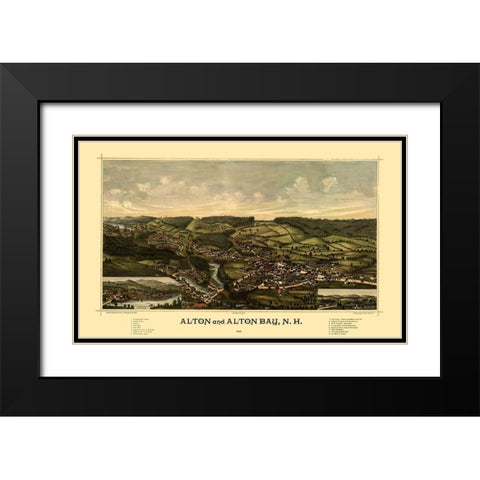 Alton Alton Falls New Hampshire - Norris 1888  Black Modern Wood Framed Art Print with Double Matting by Norris