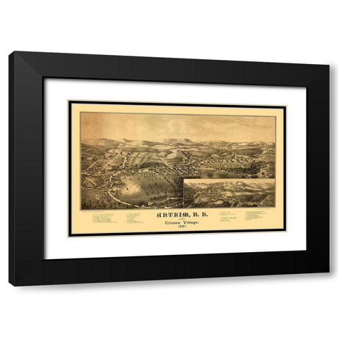 Antrim New Hampshire - Norris 1887  Black Modern Wood Framed Art Print with Double Matting by Norris