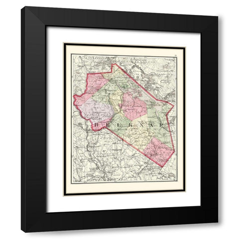 Belknap New Hampshire - Walling 1877 Black Modern Wood Framed Art Print with Double Matting by Walling