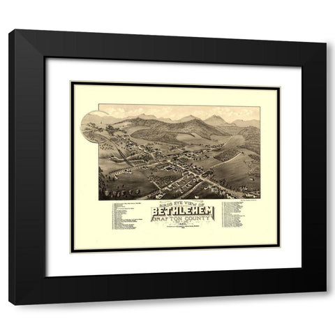 Bethlehem New Hampshire - Norris 1883  Black Modern Wood Framed Art Print with Double Matting by Norris