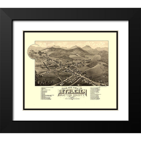 Bethlehem New Hampshire - Norris 1883  Black Modern Wood Framed Art Print with Double Matting by Norris
