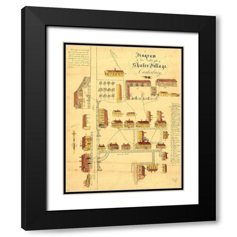 Canterbury New Hampshire - Foster 1849  Black Modern Wood Framed Art Print with Double Matting by Foster