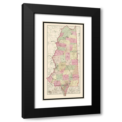 Coos New Hampshire - Walling 1877 Black Modern Wood Framed Art Print with Double Matting by Walling