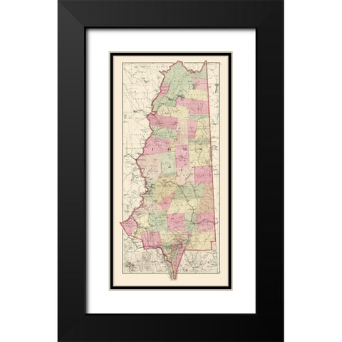Coos New Hampshire - Walling 1877 Black Modern Wood Framed Art Print with Double Matting by Walling
