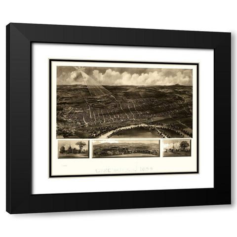 Concord New Hampshire - Poole 1899  Black Modern Wood Framed Art Print with Double Matting by Poole