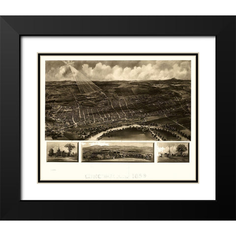Concord New Hampshire - Poole 1899  Black Modern Wood Framed Art Print with Double Matting by Poole