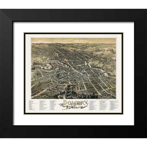 Dover New Hampshire - Poole 1888  Black Modern Wood Framed Art Print with Double Matting by Poole