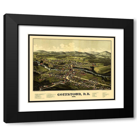 Goffstown New Hampshire - Norris 1887  Black Modern Wood Framed Art Print with Double Matting by Norris