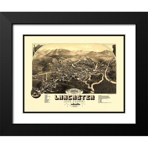 Lancaster New Hampshire - Beck 1883 Black Modern Wood Framed Art Print with Double Matting by Beck