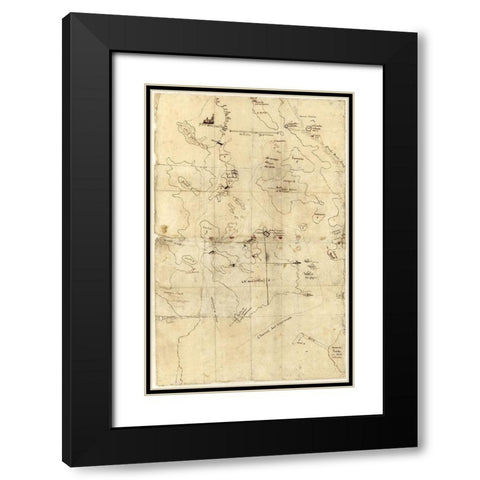Portsmouth New Hampshire -1792 Black Modern Wood Framed Art Print with Double Matting by Unknown