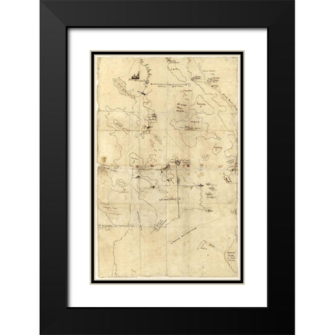 Portsmouth New Hampshire -1792 Black Modern Wood Framed Art Print with Double Matting by Unknown