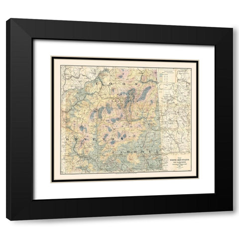 New Hampshire White Mountains -1881 Black Modern Wood Framed Art Print with Double Matting by Unknown