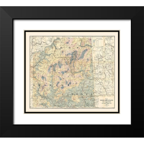 New Hampshire White Mountains -1881 Black Modern Wood Framed Art Print with Double Matting by Unknown
