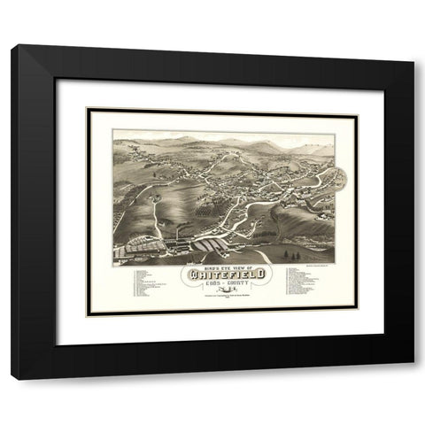 Whitefield New Hampshire - Norris 1883  Black Modern Wood Framed Art Print with Double Matting by Norris