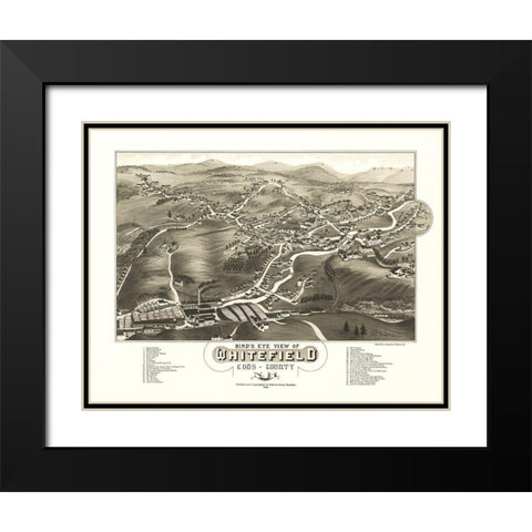 Whitefield New Hampshire - Norris 1883  Black Modern Wood Framed Art Print with Double Matting by Norris