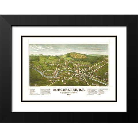 Winchester New Hampshire - Norris 1887  Black Modern Wood Framed Art Print with Double Matting by Norris