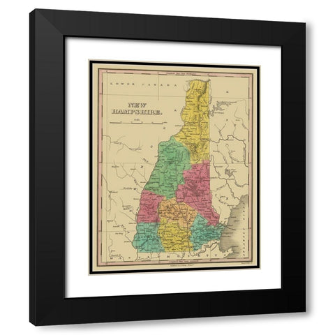 New Hampshire - Finley 1831 Black Modern Wood Framed Art Print with Double Matting by Finley