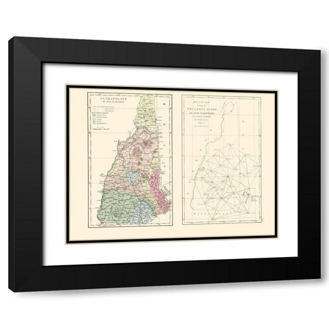 New Hampshire - Quimby 1871 Black Modern Wood Framed Art Print with Double Matting by Quimby