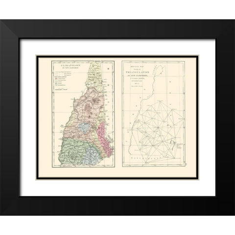 New Hampshire - Quimby 1871 Black Modern Wood Framed Art Print with Double Matting by Quimby