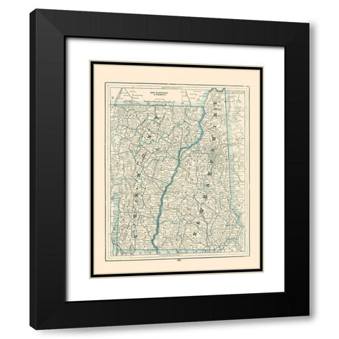 New Hampshire, Vermont - Rathbun 1893 Black Modern Wood Framed Art Print with Double Matting by Rathbun
