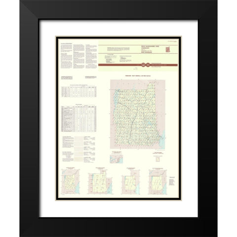 New Hampshire Vermont Quad - USGS 1993 Black Modern Wood Framed Art Print with Double Matting by USGS